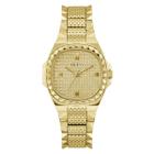 Relógio feminino GUESS em tom dourado com mostrador em champanhe, caixa de 36 mm