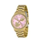 Relogio Feminino Lince dourado rosa borboleta luxo LRGJ145L R1KX