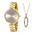 Relogio Feminino Mondaine Dourado Com Coração 32342lpmvde1