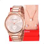 Relógio Feminino Mondaine Dourado Cristais Casual Analógico 99581LPMVDE2  Mulher Colar e Brincos - Relógio Feminino - Magazine Luiza