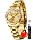 Relógio feminino OLEVS Automatic Mechanical Diamond Two Tone