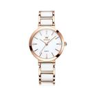 Relógio Feminino Olevs com Pulseira de Cerâmica Dourada - Relógio de Quartzo