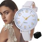 Relógio Feminino Original Barato Luxo Branco + Caixa