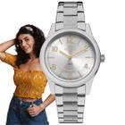 Relógio Feminino Technos Analógico Elegance Boutique Prova Dágua 5 ATM Redondo Pequeno Casual Prata 2035MFUS/3K