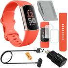 Relógio Fitness Tracker Fitbit Charge 6 com 2 pulseiras Coral