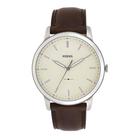 Relogio Fossil Minimalist FS5439 de quartzo para homens, aço/marrom