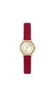 Relógio GUESS Ladies, 25 mm, pulseira vermelha, mostrador branco, capa dourada