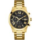 Relógio GUESS masculino preto dourado cronógrafo W0668G8