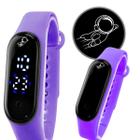 relogio infantil ajustavel digital bracelete prova dagua original lilas roxo esportivo