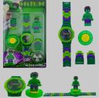 Relógio Infantil Digital Boneco Lego Montar Personagens Super Heróis Meninos/Meninas Frozen /Homem Aranha/Hulk Lol