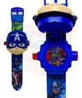 Relógio Infantil Esportivo Digital com Tampa Projetor do Capitão América A - ARTX