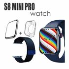 Relógio Inteligente S8 Mini Plus Azul Sport Watch band Metal Shell 40MM + Pulseira De Aço + Película + Case - Khostar