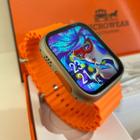 Relógio Inteligente Smartawatch W69 Laranja Ultra Mini Tela Ips 2.2 Gps Séries 9 Duas Pulseiras