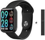 Relógio Inteligente Smartwatch ABP-80 Fitness Pulseira Aço + Extra Silicone Cor: Preto