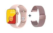 Relogio Inteligente Smartwatch Rosa Compatível iPhone Samsumg Android 12x