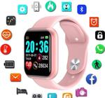 Relógio Inteligente Smartwatch Y68 Feminino Rosa compativel com IOS e Android