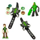 Relógio Lançador Luz Som Ben 10 Bonecos Discos Omnitrix