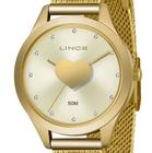 Relógio lince feminino dourado lrg4719l c1kx