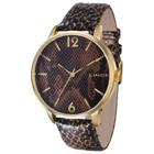 Relógio Lince Feminino Dourado pulseira couro LRC605L M2MX