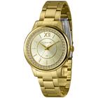 Relogio Lince Feminino Dourado strass algarismo romano LRGJ158L40 C3KX