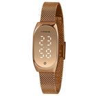 Relógio Lince Feminino Ouro Rose Digital Led Ldr4706L Touch