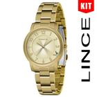 Relógio LINCE KIT feminino dourado borboleta LRGJ142L KN67C2KX