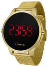 Relogio Lince Masculino Digital Mdg4586l Pxkx Aço Dourado