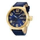 Relógio MAGNUM masculino cronógrafo dourado couro MA34147P - aconfianca