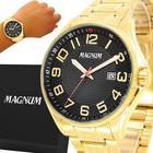 Relógio Magnum Masculino Original Dourado 2 Anos Garantia