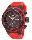 Relógio Magnum Masculino Preto Pulseira Silicone Vermelho