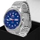 Relógio Masculino Automático Orient Prata Mostrador Azul Original Prova D'água Garantia 1 ano 469SS057F D1SX