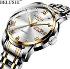 Relógio Masculino Belushi Luxo Aço Inoxidável Com Calendário Estojo