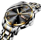 Relógio Masculino Belushi Luxo Aço Inoxidável Com Calendário Estojo