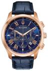 Relógio Masculino Bulova Wilton Quartz Rosegold/Azul 97B170