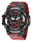 Relógio Masculino Camuflado Camo Red Exército Smael 8007mc