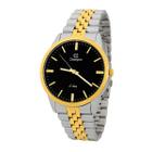 Relógio Masculino Champion Bicolor Aço Inoxidável Mostrador Preto Original Resistente à Água CN21149P