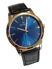 Relógio Masculino Champion CN20702S Couro Dourado Azul