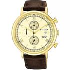 Relógio Masculino Citizen Cronógrafo Tz21143X Marrom/Dourado