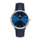 Relógio Masculino Couro Azul Saint Germain Riverdale Blue Silver 40mm