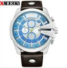 Relógio Masculino Curren 8176 Esportivo Pulseira Couro