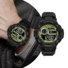 Relógio Masculino Digital de Pulso com Pulseira de Silicone à Prova D Água Resistente Esportivo Surf Shock Preto e Verde Mormaii