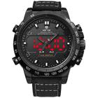 Relógio masculino digital e analógico weide 6102 preto led pulseira especial