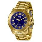 Relógio Masculino Dourado Azul com Data X-Watch Grande + NF