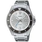 Relógio masculino esportivo Casio MDV-107d-7avdf, pulseira prateada,