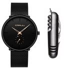 Relógio Masculino Luxo Casual Social Ultra Fino + Acessório