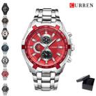 Relógio Masculino Luxo Curren 8023 Inox Original