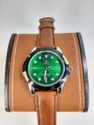 Relógio Masculino Marrom com fundo Verde Presente para namorado com caixa Importado Luxo
