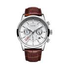 Relógio Masculino Mecânico Automático LIGE - Retrô, Couro Genuíno, à Prova d'Água e Estilo Militar