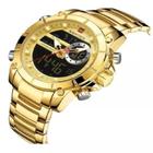 Relógio Masculino Naviforce 9163 Dourado Digital 48mm