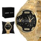 Relogio Masculino Orient Analogico Aço Inoxidavel Dourado Cronografo Original Resistente a Agua 1 Ano de Garantia MGSST001P1KX